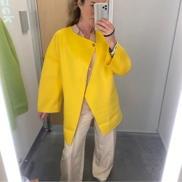 Blue Sky Factory Mongolian wool coat Sz S/M - Picture 4 of 11